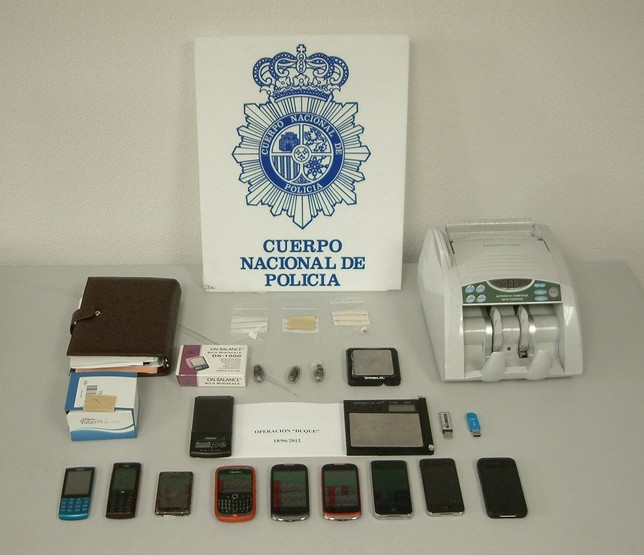 Material incautado por la Policía en la ‘Operación Duke’. 