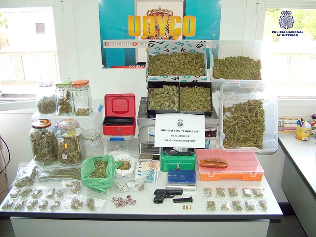 El material incautado por los agentes de la Comisaría de Talavera. L.T.
