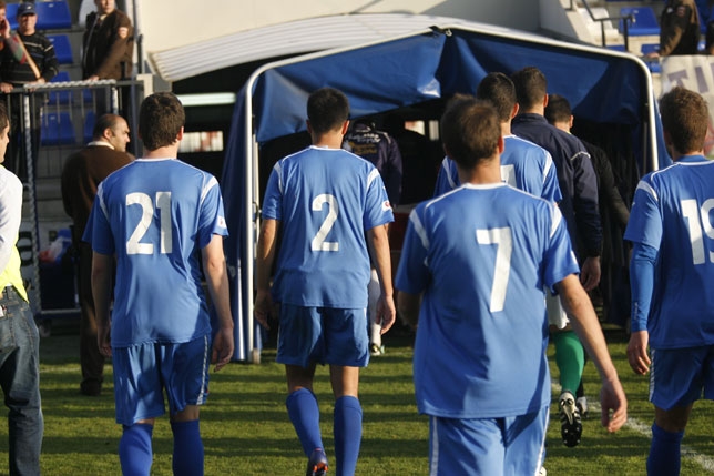 Los jugadores del CDP se retiran a vestuarios tras un partido. Pablo Lorente