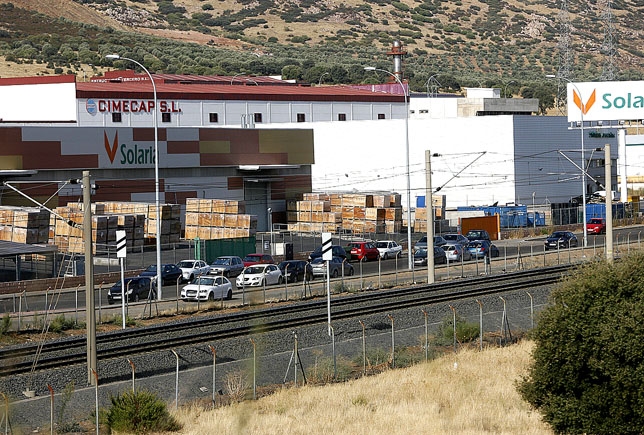 Fotografía de archivo de la factoría de Solaria, situada en el parque empresarial La Nava de Puertollano. Pablo Lorente