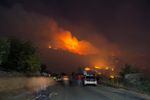 Incendio en la Sierra de San Vicente. Llamas de madrugada en Hinojosa de San Vicentes