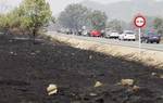 Incendio originado este sábado en Solana de Ávila.