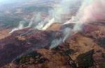 Incendio originado este sábado en Solana de Ávila.
