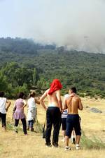 Incendio originado este sábado en Solana de Ávila.