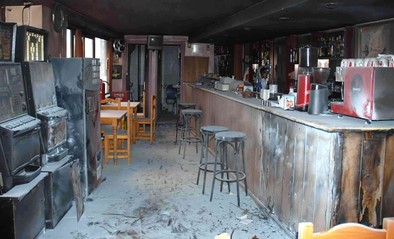 Estado en el que quedó el bar que incendió Javier S.B. en octubre de 2008. El Día de Valladolid