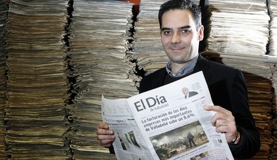 Juanjo Fernández ayer en la redacción del periódico vallisoletano 