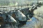 El puente romano del Molino Carrillo, de la localidad de Malagón, construido en el siglo II dC. se está hundiendo, debido al abandono y a la falta de cuidado.  Se intentó restaurar en el año 2009 con dinero de la Junta de Comunidades, pero a día de hoy solamente luce una antiestética pasarela de hierros y madera. Y no les parece ya, lo suficientemente grave esta situación, que ahora, ha sido propuesta la demolición completa de los restos de esta obra de arte, alegando que una reconstrucción sería demasiado costosa.
La foto fue tomada hace algún tiempo en el citado puente.
Más información en: http://www.wix.com/plataformarenuevamal/molino-carrillo
