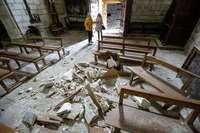 En diciembre se desplomó parte de la bóveda de entrada a la iglesia. 