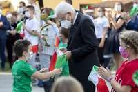 El presidente italiano, Sergio Mattarella, en el estreno del curso escolar