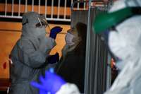 Test de antígenos en San Andrés del Rabanedo (León).