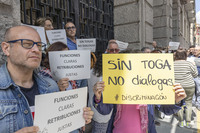 Huelga funcionarios de Justicia.