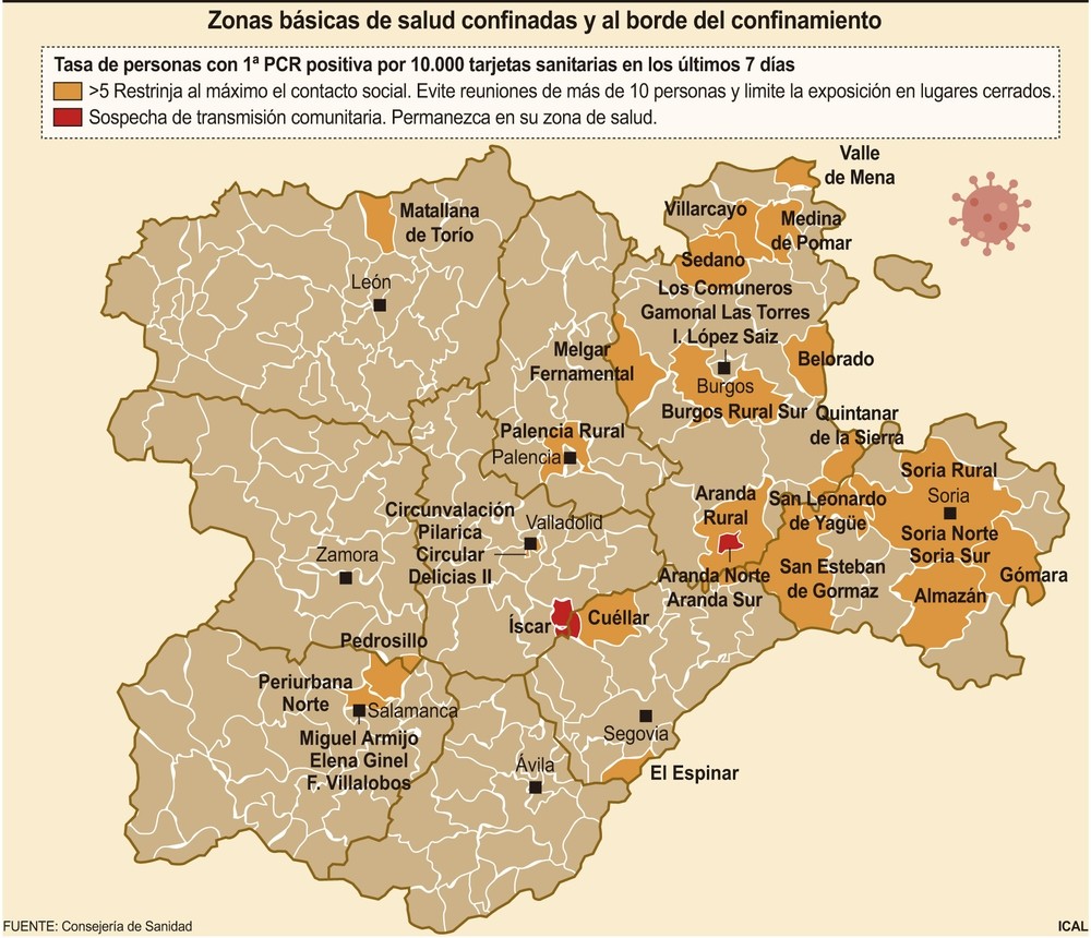 32 zonas básicas de salud están al borde del confinamiento Noticias Diario de Burgos