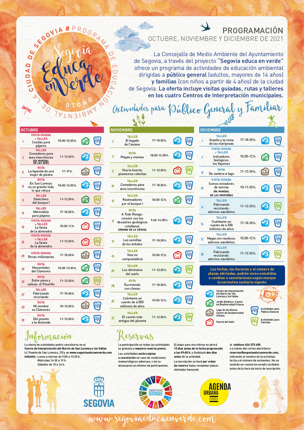 98 actividades de Segovia Educa en Verde hasta diciembre