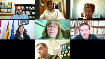 Vídeo conferencia entre representantes de la Diputación y Apeht.