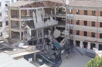 Se derrumba un edificio en proceso de reforma en el paseo de las Cien Tiendas de Logroño